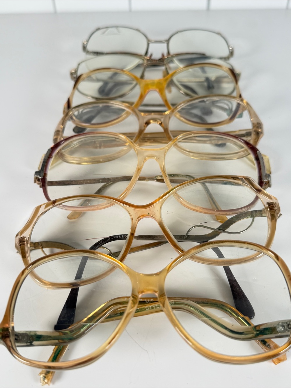 Vintage 1980s Womens Oversized Eyeglass Frames Bulk Project Repair Lot of 6
